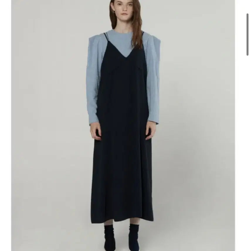 [BUNJANG] Be Muse Mansion Layered Navy Dress / 비뮤즈맨션 레이어드 네이비 원피스