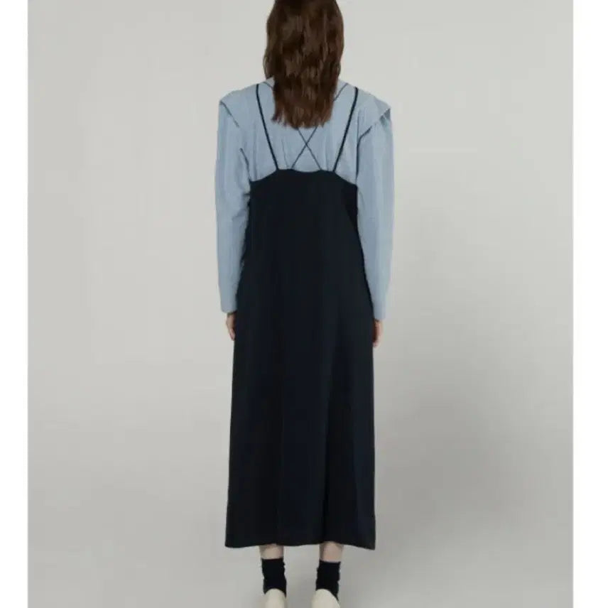 [BUNJANG] Be Muse Mansion Layered Navy Dress / 비뮤즈맨션 레이어드 네이비 원피스