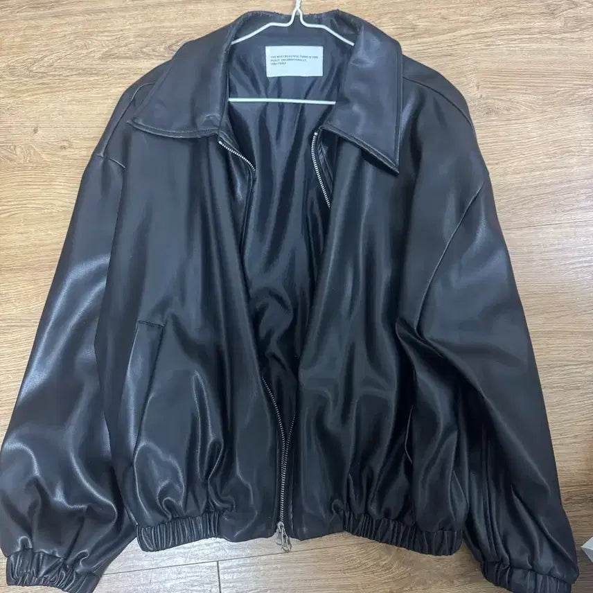 [BUNJANG] Place Studio Oversized Leather Blouson Jacket / 플레이스 스튜디오 오버핏 블루종 레더 자켓 팝니다