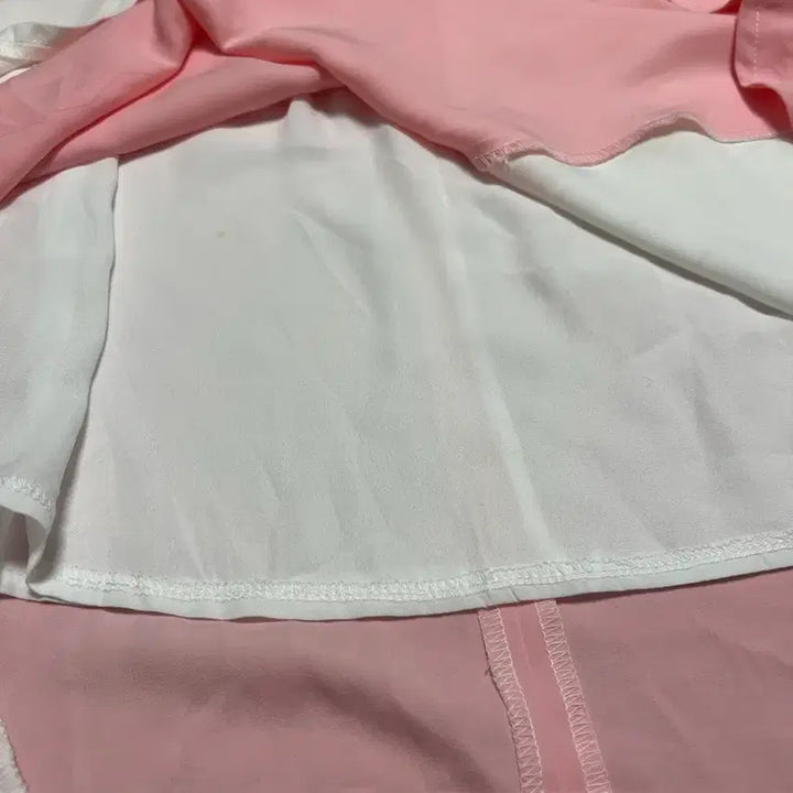 [BUNJANG] Pink/White Striped Long Dress / 핑크/화이트 스트라이프 반팔 원피스 1091