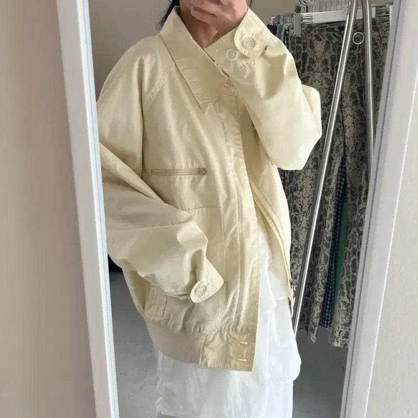 [BUNJANG] Vintage Cream Ivory Blouson Jacket / Vintage blouson jacket 빈티지 블루종 자켓
