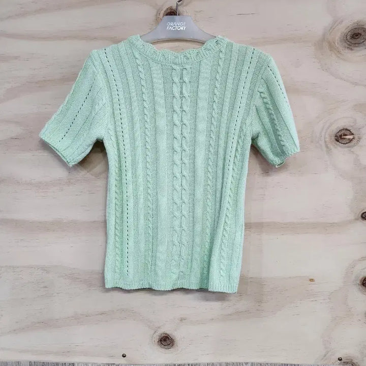[BUNJANG] Vaneike Mint Short Sleeve Knit Top / 1110) 반에이크 반팔 니트