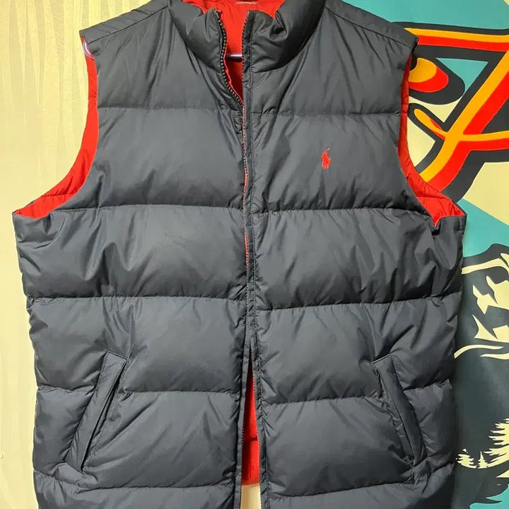 [BUNJANG] Polo Ralph Lauren Reversible Padded Vest / 폴로 랄프로렌 네이비/레드 양면 패딩 조끼