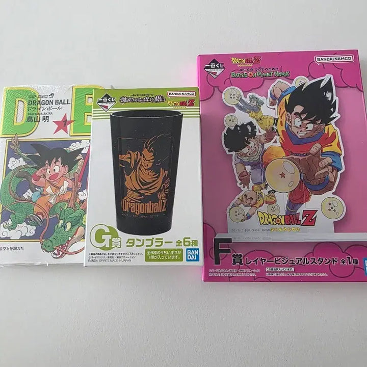 [BUNJANG] Dragon Ball Z Figure, Cup, and Comic Bundle Set / 드래곤볼 제일복권 피규어 컵 만화책 세트