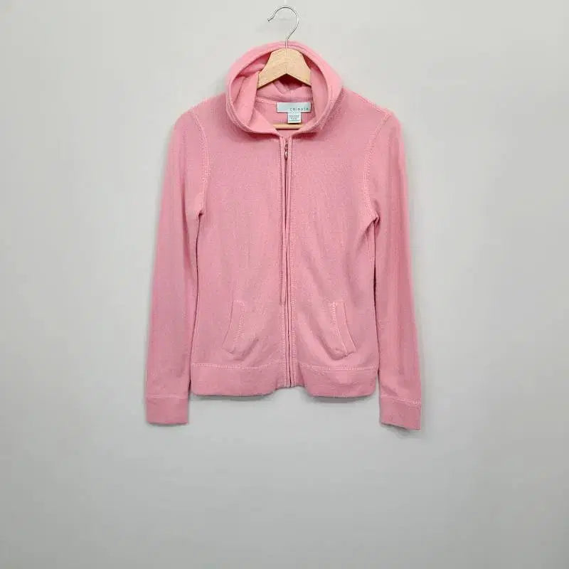 [BUNJANG] Celeste 100% Cashmere Hooded Zip-Up (Pink, S) / celeste 셀레스테 100% 캐시미어 후드 집업 (S/핑크)