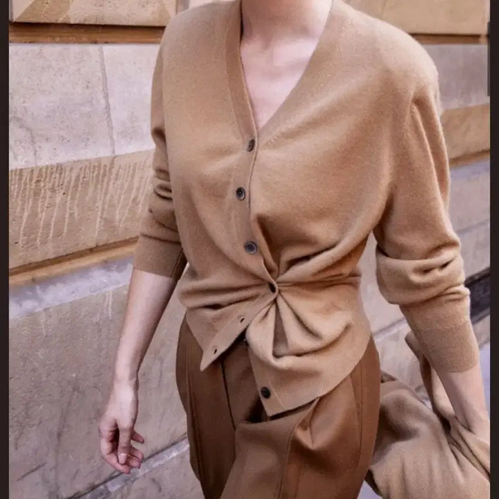 [BUNJANG] orr Cashmere Padded Cardigan Beige (S) / 오르orr 캐시미어 패디드 가디건 s 베이지