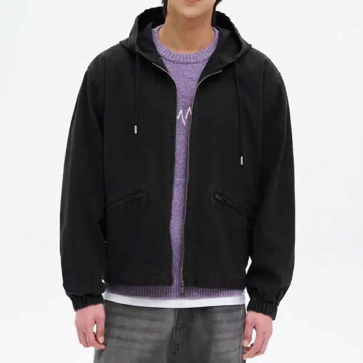 [BUNJANG] 8 Seconds Cotton Oxford Hooded Zip-Up Jacket / 에잇세컨즈 코튼 옥스포드 후드 집업