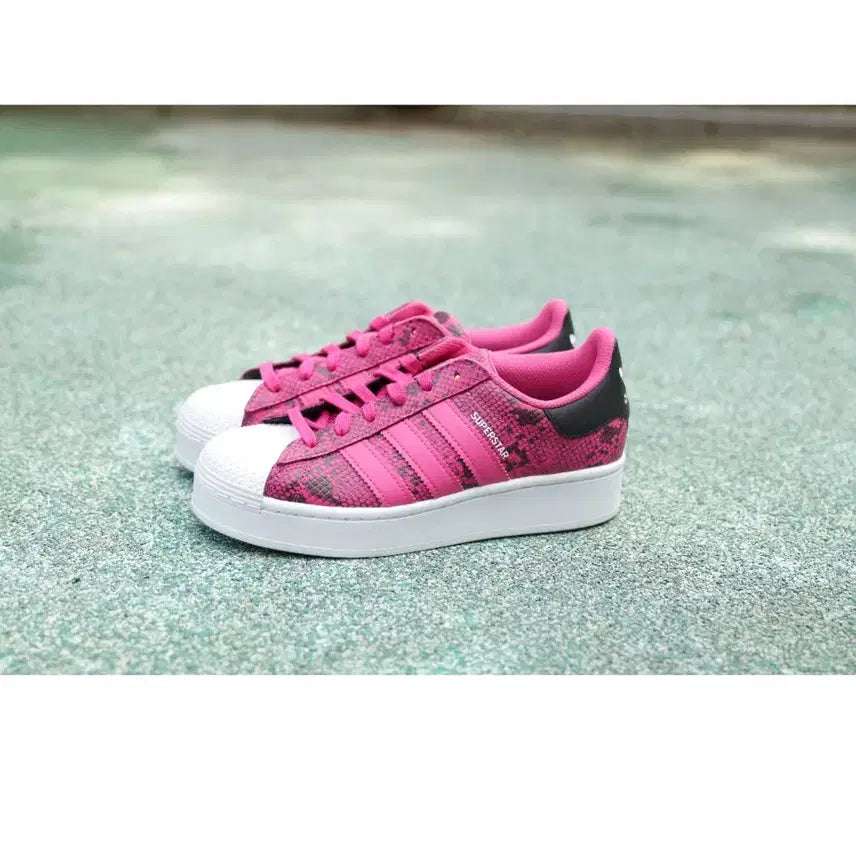 [BUNJANG] Adidas Superstar Pink Snake Pattern Sneakers / 새상품 아디다스 슈퍼스타 핑크 뱀피 여성 스니커즈 220 225가능