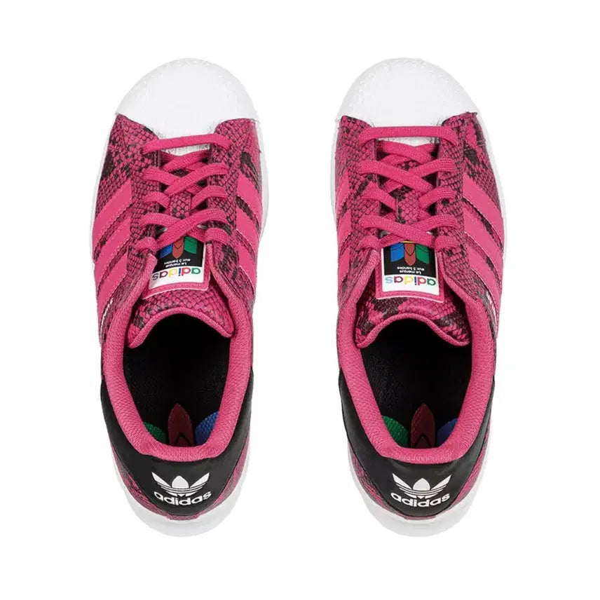 [BUNJANG] Adidas Superstar Pink Snake Pattern Sneakers / 새상품 아디다스 슈퍼스타 핑크 뱀피 여성 스니커즈 220 225가능