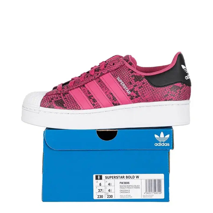 [BUNJANG] Adidas Superstar Pink Snake Pattern Sneakers / 새상품 아디다스 슈퍼스타 핑크 뱀피 여성 스니커즈 220 225가능