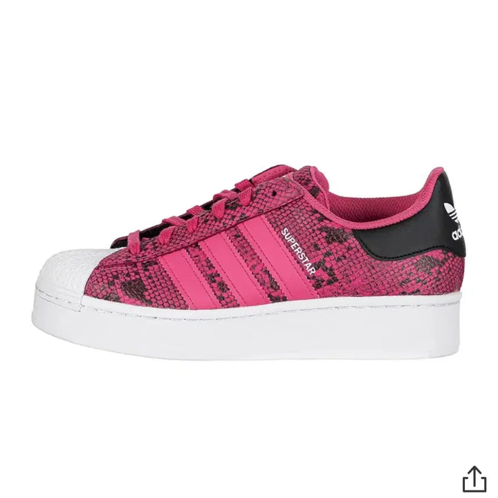 [BUNJANG] Adidas Superstar Pink Snake Pattern Sneakers / 새상품 아디다스 슈퍼스타 핑크 뱀피 여성 스니커즈 220 225가능