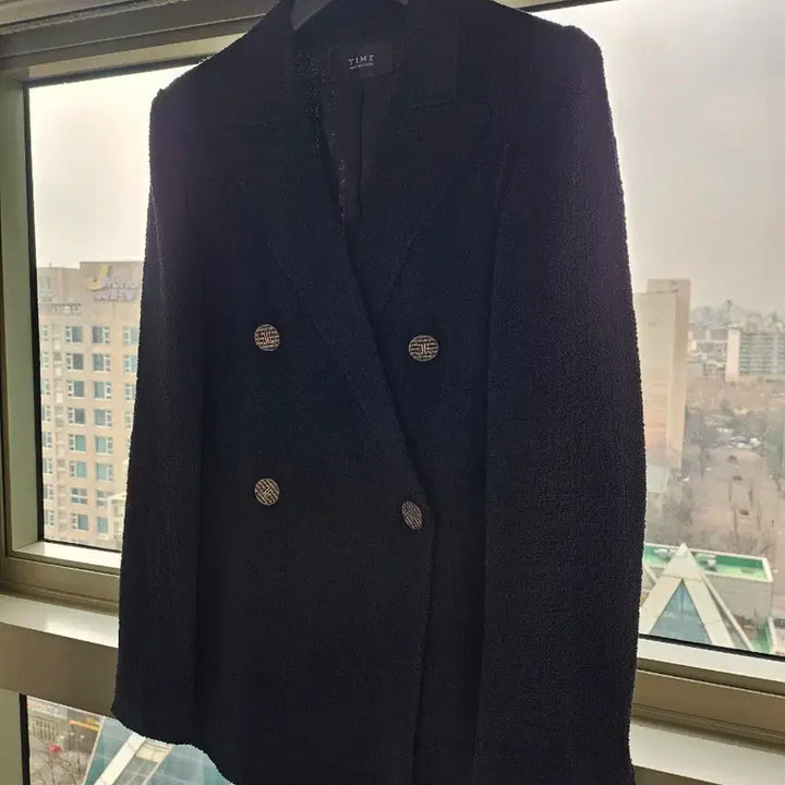 [BUNJANG] TIME Black Double Tweed Jacket / TIME 타임 블랙 더블 트위드 자켓 82