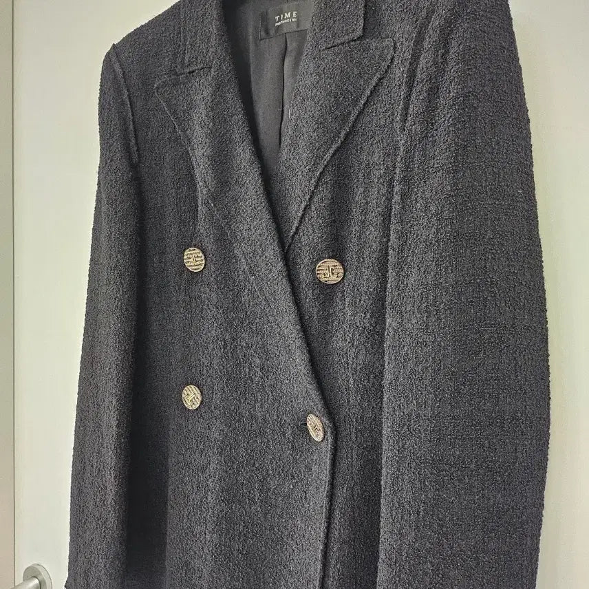 [BUNJANG] TIME Black Double Tweed Jacket / TIME 타임 블랙 더블 트위드 자켓 82
