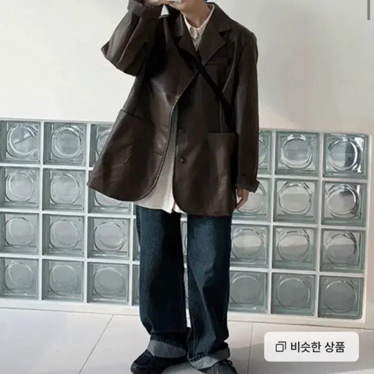 [BUNJANG] Baon Tsuramo Leather Jacket Brown / 바온 츠라모 레더 자켓 브라운