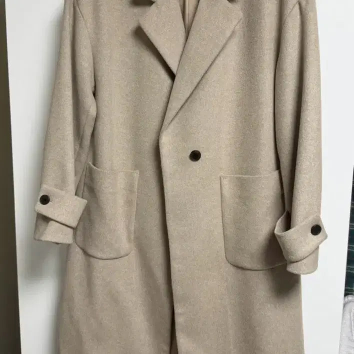 [BUNJANG] 8 Seconds Beige Long Coat / 에잇세컨즈 베이지 코트