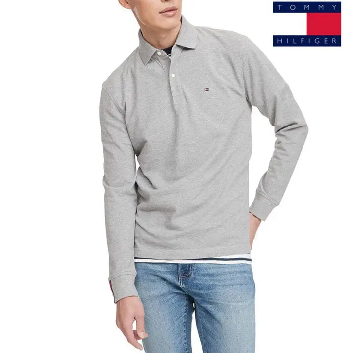 [BUNJANG] Tommy Hilfiger Long Sleeve Polo Shirt / 타미힐피거 긴팔 카라티
