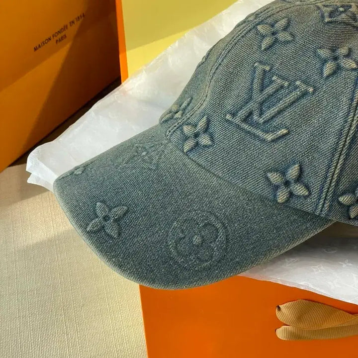 [BUNJANG] Louis Vuitton Monogram Denim Baseball Cap / 루이비통 모노그램 데님 볼캡