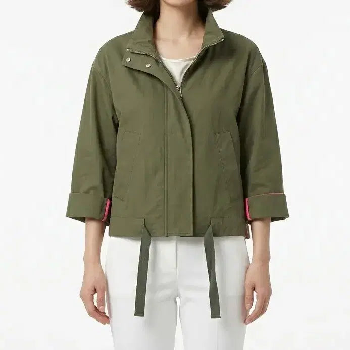[BUNJANG] Herno Olive Green Crop Jacket / 정품 에르노(Herno) 여성 크롭 자켓  38사이즈 (올리브 그린)