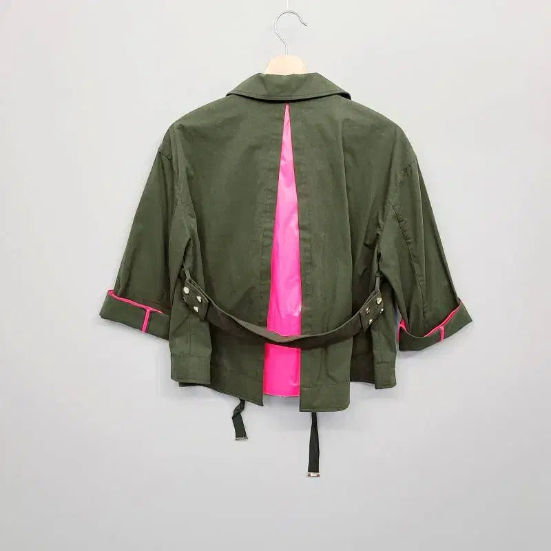 [BUNJANG] Herno Olive Green Crop Jacket / 정품 에르노(Herno) 여성 크롭 자켓  38사이즈 (올리브 그린)