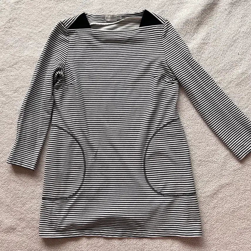 [BUNJANG] Moncler Striped Long Sleeve Dress / 몽클레어 스트라이프 긴팔 원피스