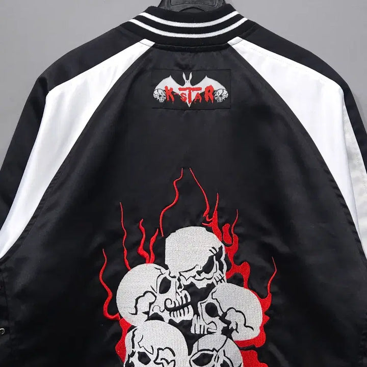 [BUNJANG] Unique Skull Embroidery Souvenir Jacket / (데미지 할인)유니크 스카잔 봄 자켓입니다.