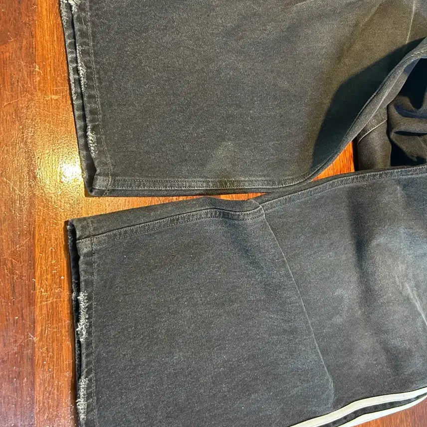 [BUNJANG] Black Denim Wide Leg Pants / 흑청 데님
