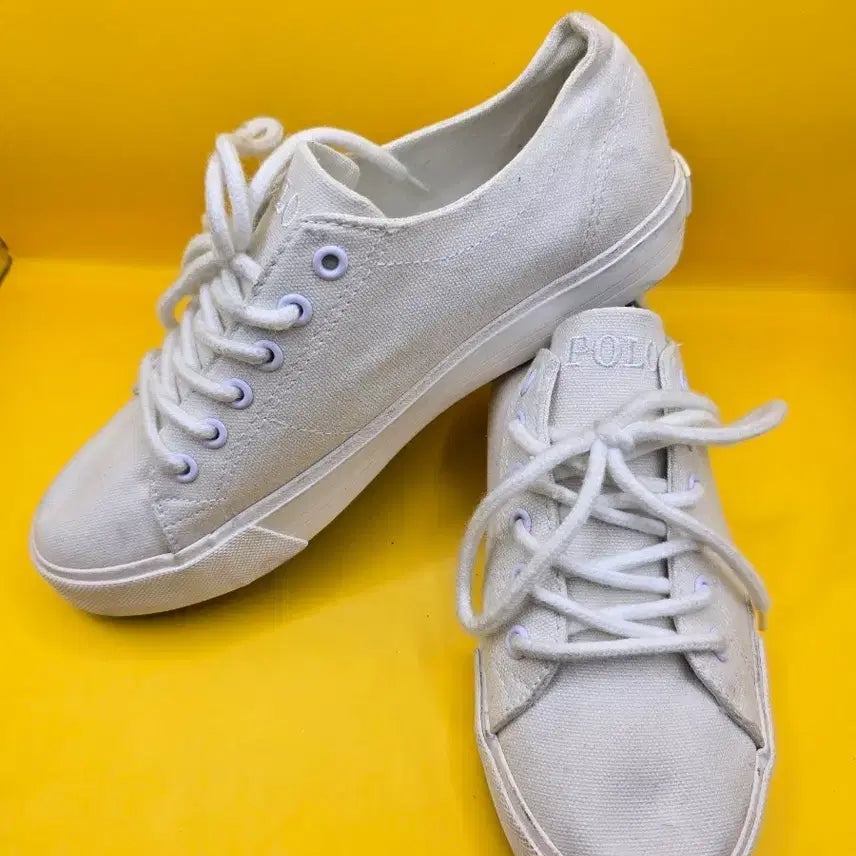 [BUNJANG] Polo Ralph Lauren Canvas Sneakers / 폴로 랄프로렌 캔버스 스니커즈 230 / 화이트