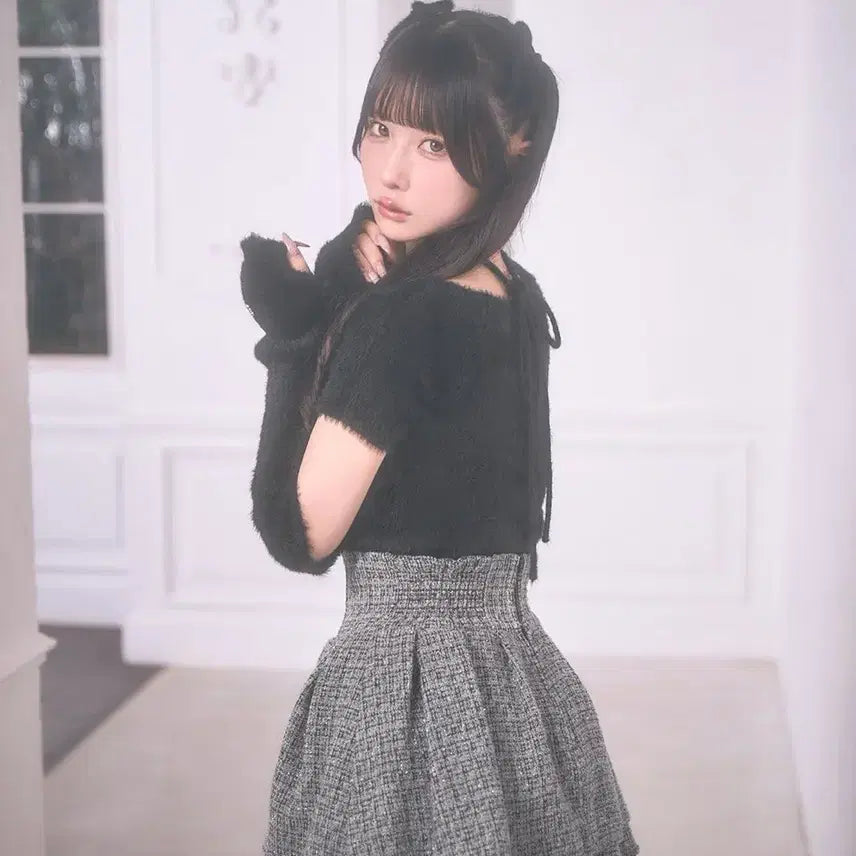 [BUNJANG] Michel Macaron Lame Tweed Mini Skirt / 미셸마카롱 라메 트위드 미각 스커트 치도리 일브스나걸리양지뢰양산형