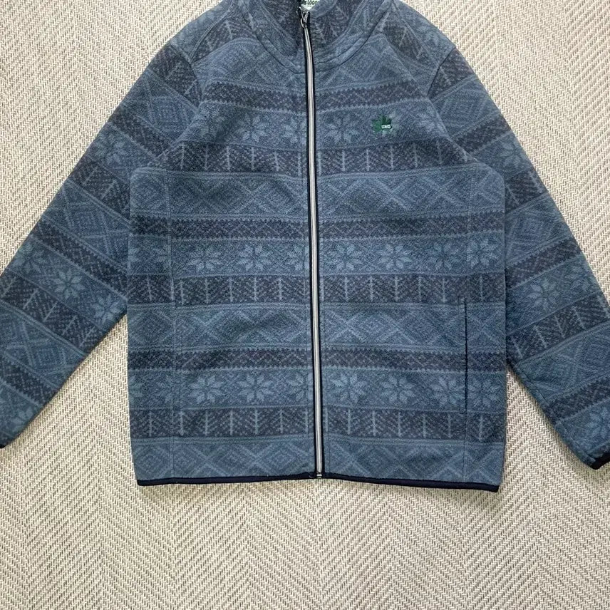 [BUNJANG] Logos Vintage Nordic Pattern Fleece Zip-Up Jacket / Logos 빈티지 노르딕패턴 플리스 집업 J04156