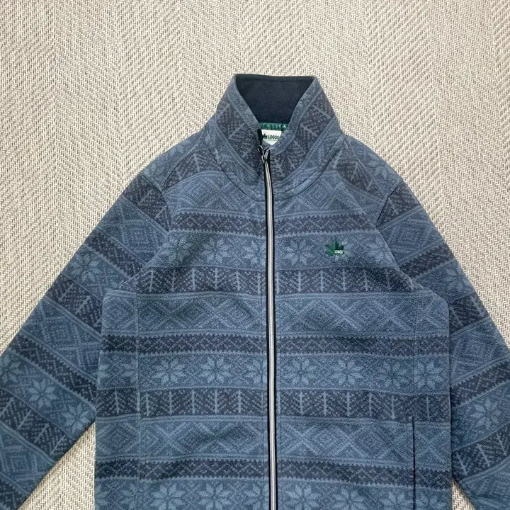 [BUNJANG] Logos Vintage Nordic Pattern Fleece Zip-Up Jacket / Logos 빈티지 노르딕패턴 플리스 집업 J04156