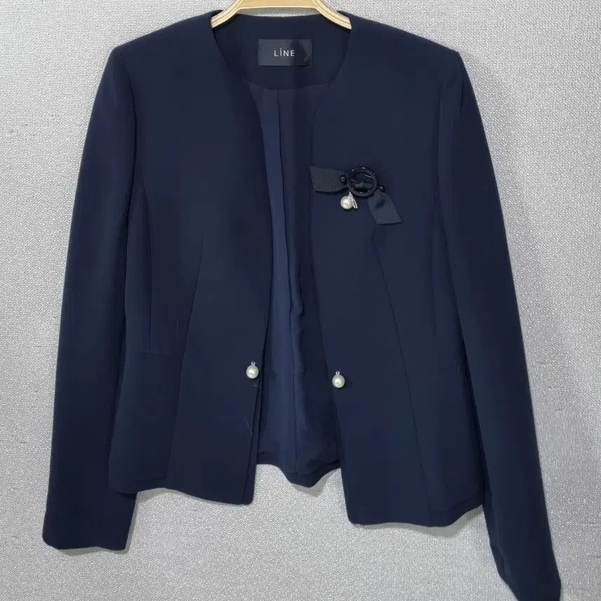 [BUNJANG] LINE Navy Open Jacket / XS (44) LINE 라인 네이비 오픈형 자켓
