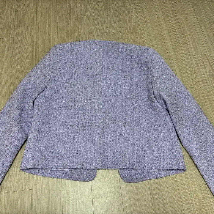 [BUNJANG] Lavender Tweed Collarless Jacket / 라벤더 트위드 노카라 자켓