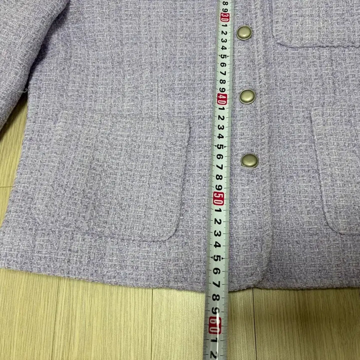 [BUNJANG] Lavender Tweed Collarless Jacket / 라벤더 트위드 노카라 자켓