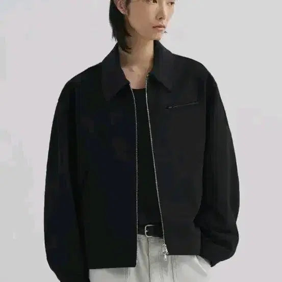 [BUNJANG] Drawfit Contrast Work Trucker Jacket - Black / 드로우핏 콘트라스트 워크 트러커 자켓 black
