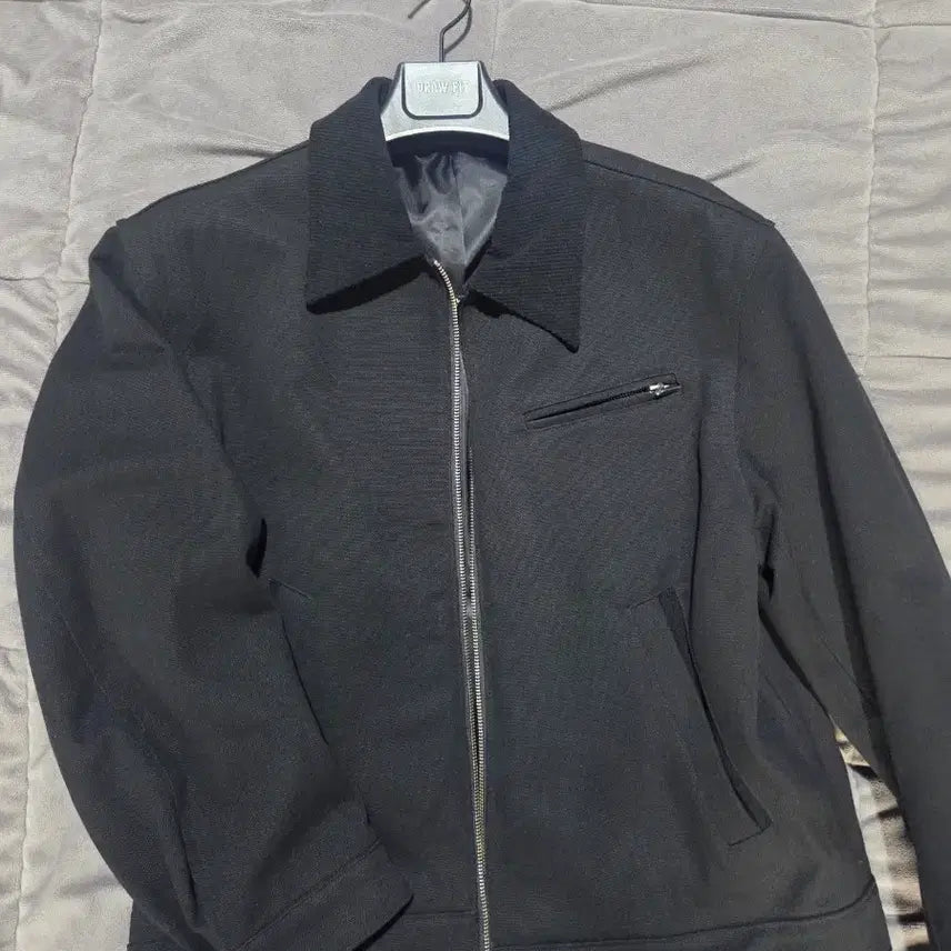 [BUNJANG] Drawfit Contrast Work Trucker Jacket - Black / 드로우핏 콘트라스트 워크 트러커 자켓 black