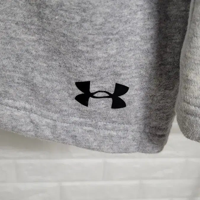 [BUNJANG] Under Armour Grey Big Logo Cotton Sweat Hoodie Zip-Up Jacket / [100]언더아머 그레이 빅로고프린팅 코튼 스웻 후드집업자켓 100