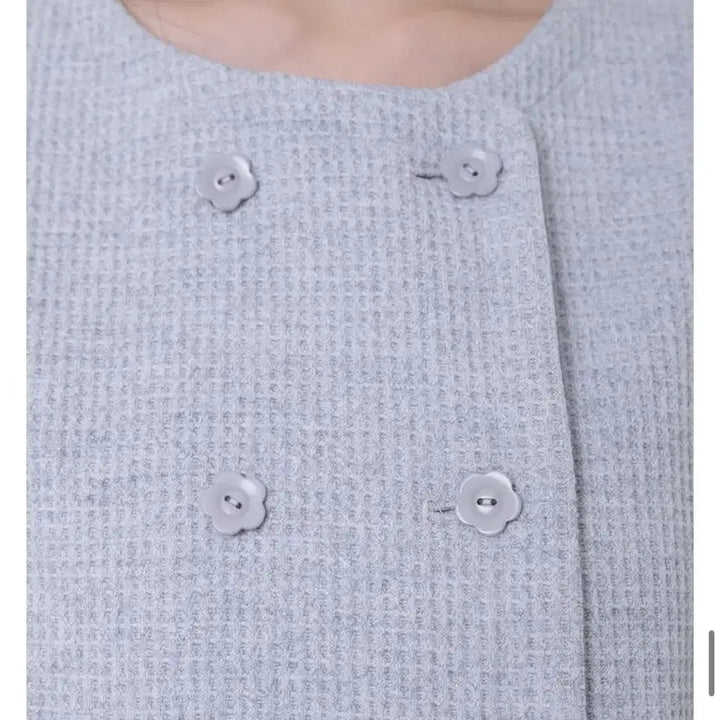 [BUNJANG] naaieen Double Button Frill Cardigan Gray / 나이엔 naaieen 더블버튼 프릴 가디건 그레이
