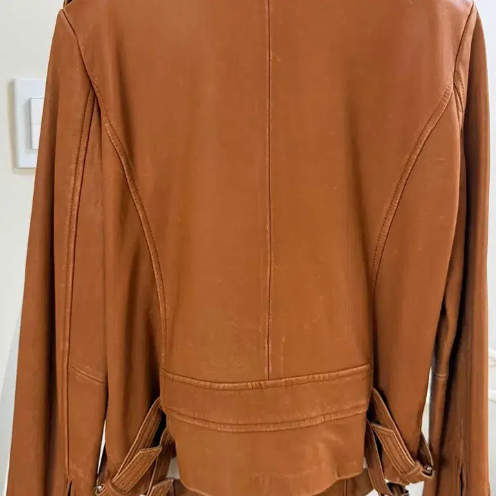 [BUNJANG] Camel Leather Jacket / 여성 카멜 레더자켓