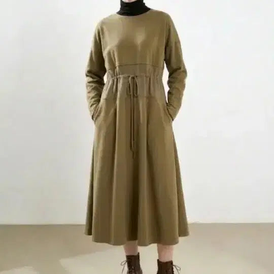 [BUNJANG] System Drawstring Long Dress (Beige) / 시스템 드로우스트링  원피스55(베이지)