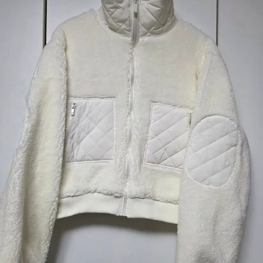 [BUNJANG] ALO Quilted Fleece Jacket - Cream - Size L / ALO 크림 퀼팅 플리스 자켓 L