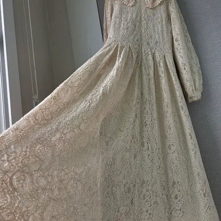 [BUNJANG] Alllace Big Collar Volume Sleeve Maxi Dress / 올레이스 빅카라 볼륨소매 풍성맥시원피스