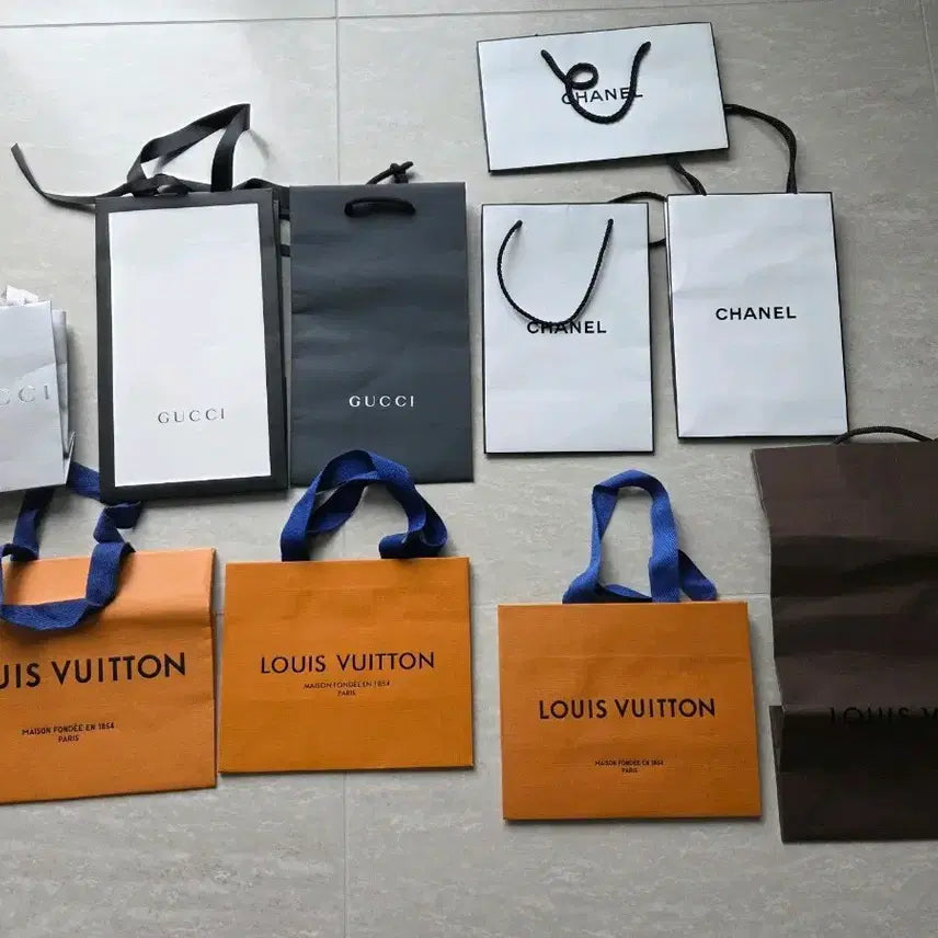 [BUNJANG] Louis Vuitton, Gucci, Chanel Shopping Bag Bundle Set (Small) / 루이비통/구찌/샤넬 쇼핑백 일괄
