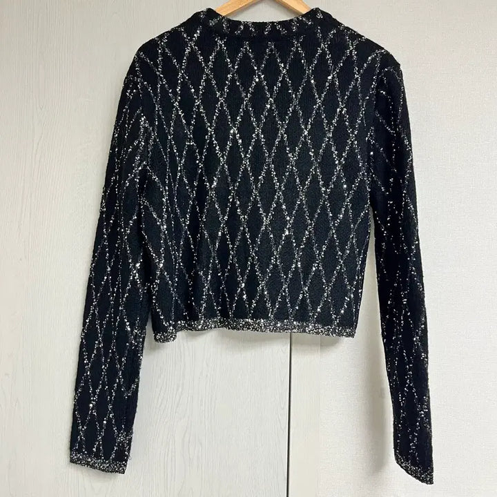 [BUNJANG] Black Pearl Tweed Sequin Cardigan Jacket / 블랙 펄 트위드 가디건 자켓 66