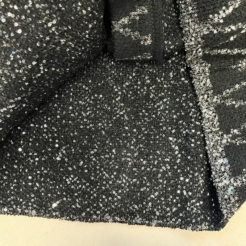 [BUNJANG] Black Pearl Tweed Sequin Cardigan Jacket / 블랙 펄 트위드 가디건 자켓 66