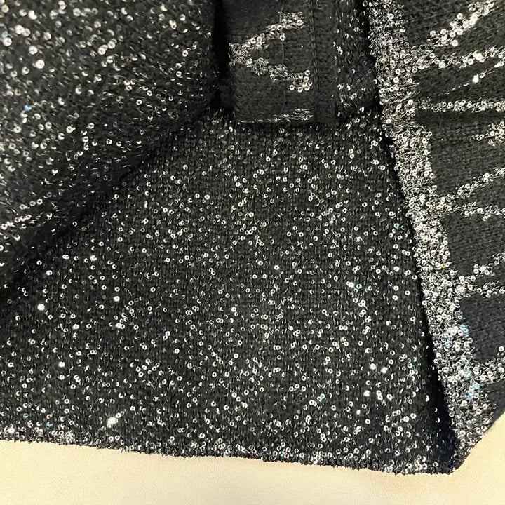 [BUNJANG] Black Pearl Tweed Sequin Cardigan Jacket / 블랙 펄 트위드 가디건 자켓 66