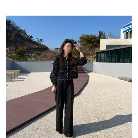 [BUNJANG] Black Pearl Tweed Sequin Cardigan Jacket / 블랙 펄 트위드 가디건 자켓 66