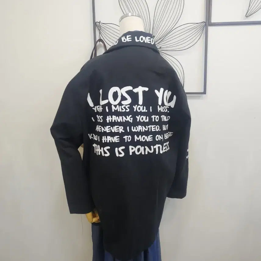 [BUNJANG] VAN AKE Lettering Black Jacket / 반 에이크 VAN AKE  레터링 블랙  자켓 free