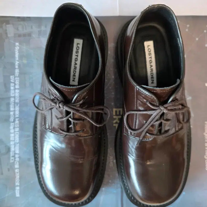 [BUNJANG] Lost Garden Derby Burgundy Brown Shoes / 로스트 가든 포릭(forik) 더비 버건디 브라운 240