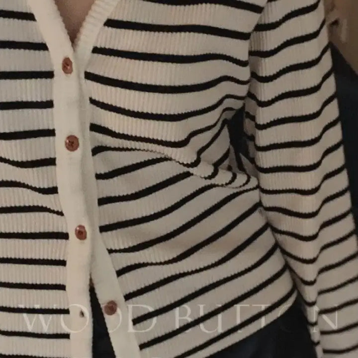 [BUNJANG] Slow and Made Woody Stripe Cotton Cardigan / (미착용, 새상품) 슬로우앤드 made. 우디 스트라이프 코튼 가디건