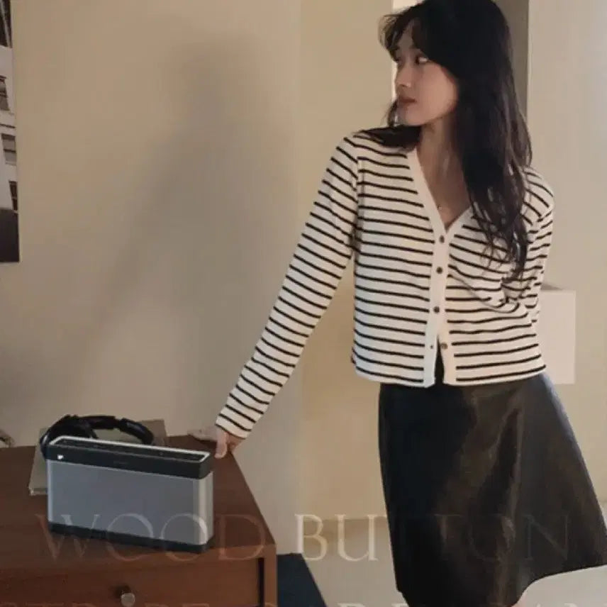 [BUNJANG] Slow and Made Woody Stripe Cotton Cardigan / (미착용, 새상품) 슬로우앤드 made. 우디 스트라이프 코튼 가디건